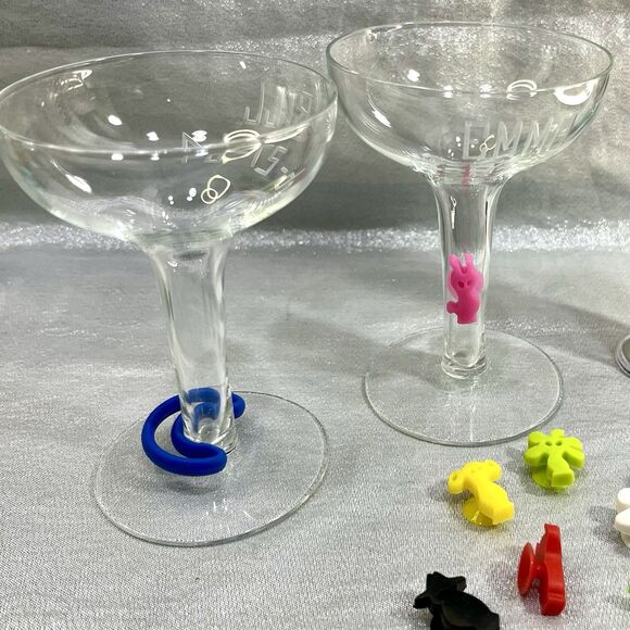 27 piece Glass Charms Silicone Drink Glass Markers Identifiers - Picture 2 of 9